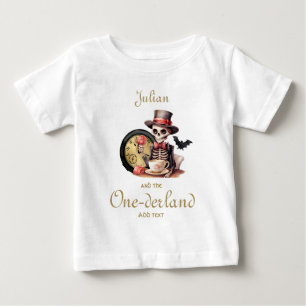 Wonderland Gothic Skeleton Halloween Baby Bday T-shirt
