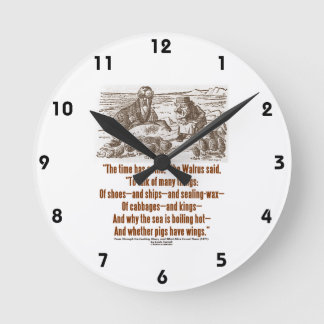 Wonderland ist die Zeit gekommen, sagte Walrus Zit Runde Wanduhr