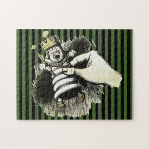 Wonderland King of Hearts on Stripes Puzzle