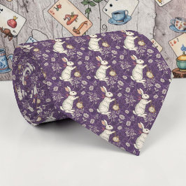 Wonderland Lilac Classic Pattern Necktie Tie Krawatte