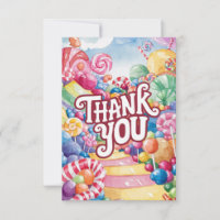 Wonderland Lollipop Candyland Dankeschön Karte