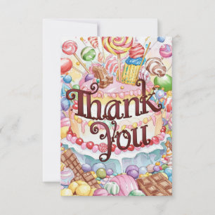 Wonderland Lollipop Candyland Dankeschön Karte