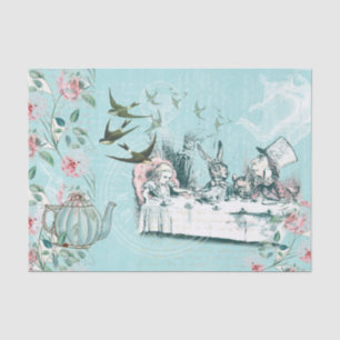 Wonderland Mad Tee Party Aqua Pink Tissue Paper Seidenpapier