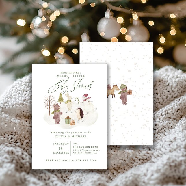 Wonderland Merry Little Christmas Baby Shower Einladung (Von Creator hochgeladen)