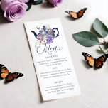 Wonderland Messe Hochzeit Nachmittagstee Party Menükarte<br><div class="desc">Verbringen Sie Ihren Nachmittagstee mit unserem wunderschön gestalteten Nachmittagstee-Party im wunderschönen Vintagen Menüdesign zum Thema Alice im Wunderland. Ideal für Veranstaltungen und Party zum Thema Alice im Wunderland. Design besticht durch ein Vintages Teekessel mit einer Mischung aus eigenen, von Hand gezeichnet Originalfloralen und Kunstwerken. Wir haben die Vintagen Illustrationen der...</div>
