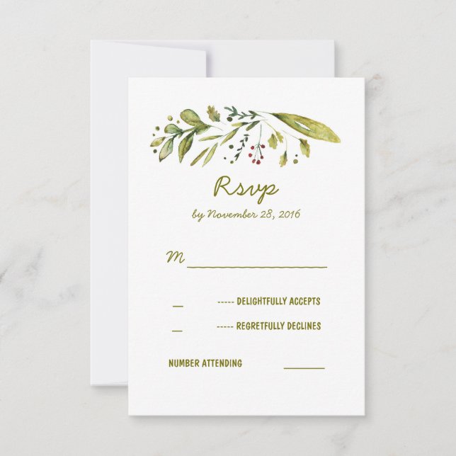 Wonderland Nature Inspiriert Wedding RSVP Cards Karte (Vorderseite)
