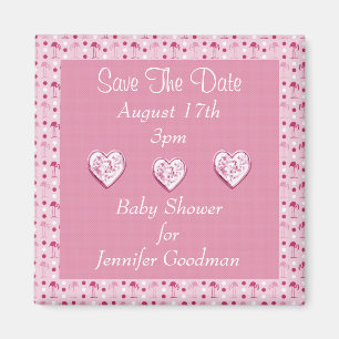 Wonderland Pink Flamingos Baby Magnet