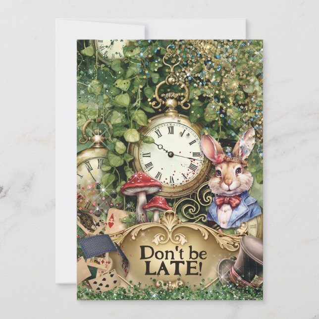 Wonderland Save the Date Card Einladung (Vorderseite)