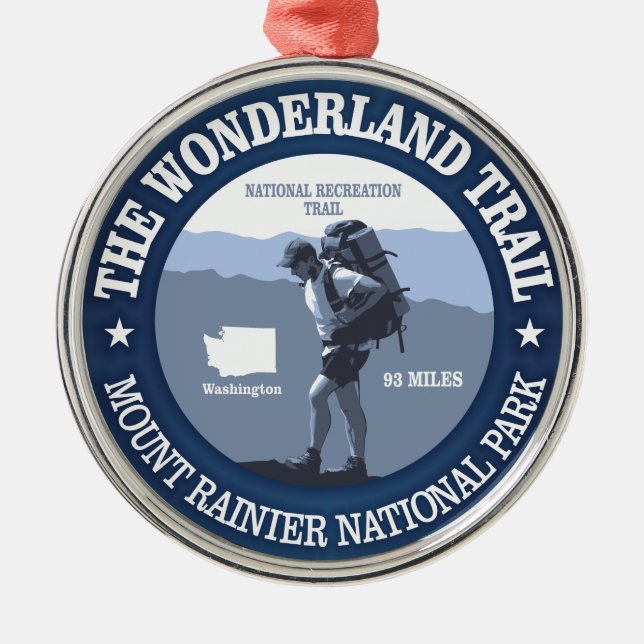Wonderland Trail (rd) Ornament Aus Metall (Vorne)