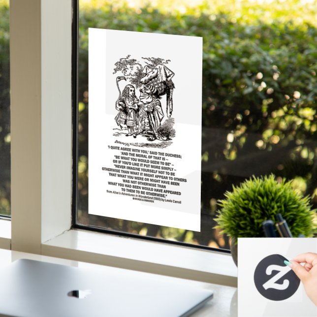 Wonderland wäre das, was man als Duchess sehen wür Fensteraufkleber (Büro)