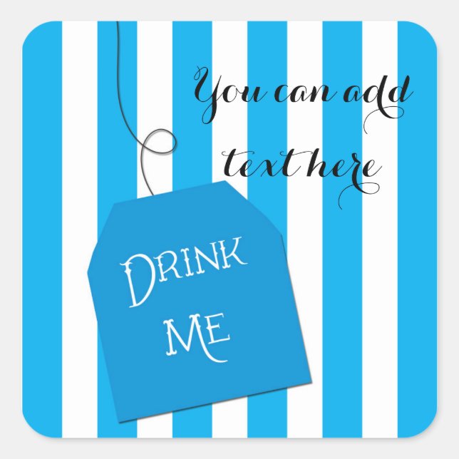 Wonderland Whimsical Tee Party DRINK ME Aufkleber (Vorderseite)
