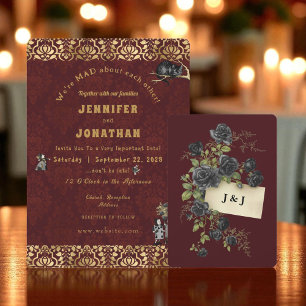 Wonderland Whimsy Gold, Black Weditation Einladung