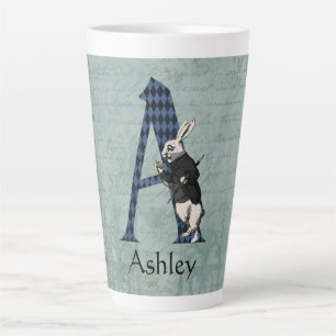Wonderland White Rabbit Letter A Milchtasse