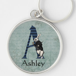Wonderland White Rabbit Letter A Schlüsselanhänger