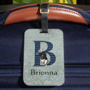 Wonderland White Rabbit Letter B Gepäckmarke Gepäckanhänger