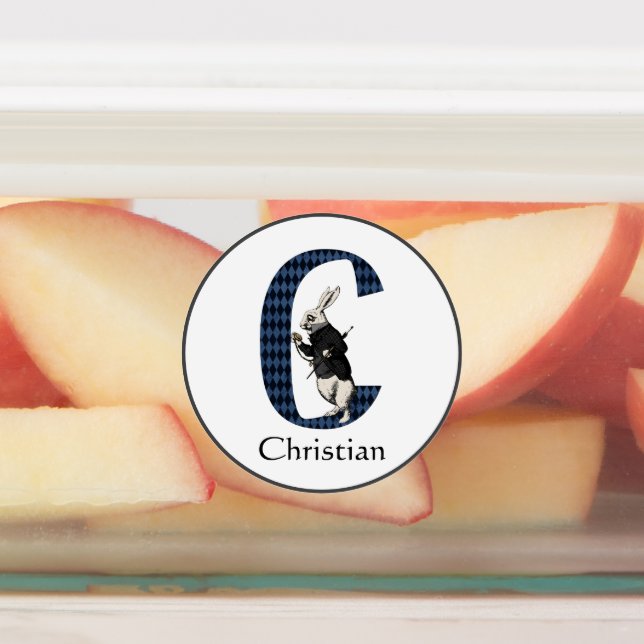 Wonderland White Rabbit Letter C Labels Etiketten (Befestigt)