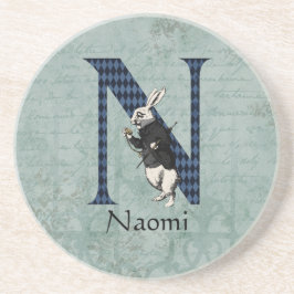 Wonderland White Rabbit Letter N Getränkeuntersetzer