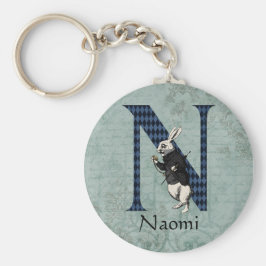 Wonderland White Rabbit Letter N Schlüsselanhänger