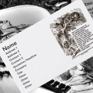Wonderland Will nicht, unter den Mad People Alice Visitenkarte