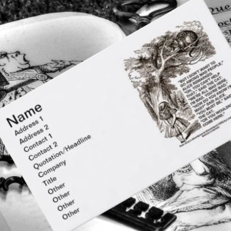 Wonderland Will nicht, unter den Mad People Alice  Visitenkarte