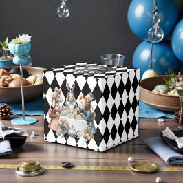 Wonderland with Black White Diamonds Birthday Geschenkschachtel