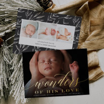 Wonders | Holiday Foto Foil Birth Ankündigung