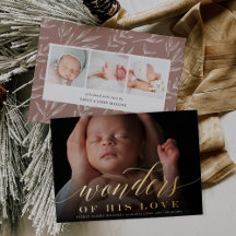 Wonders | Holiday Foto Foil Birth Ankündigung