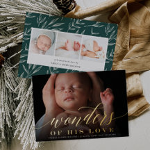 Wonders | Holiday Foto Foil Birth Ankündigung