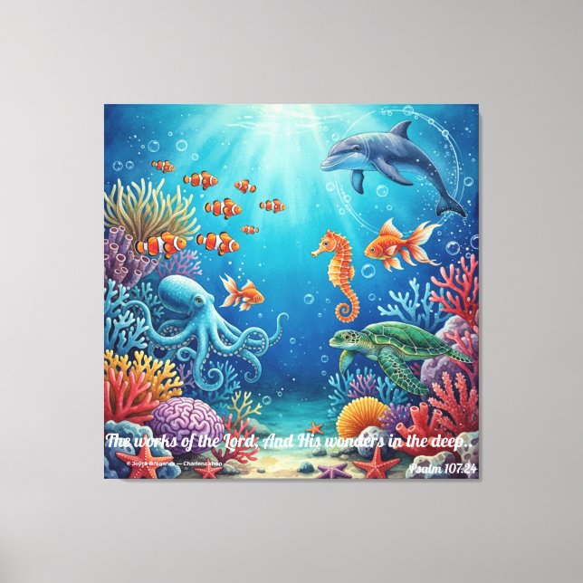 Wonders in the Deep | Psalm 107:24 Christian Decor Leinwanddruck (Vorderseite)