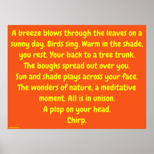 "Wonders Of Nature", humor, meditation Poster (Vorne)