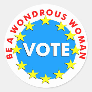 Wondrous Woman VOTE Runder Aufkleber