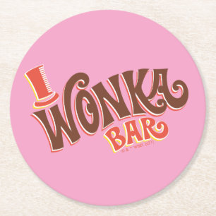 Wonka-Bar-Logo Runder Pappuntersetzer