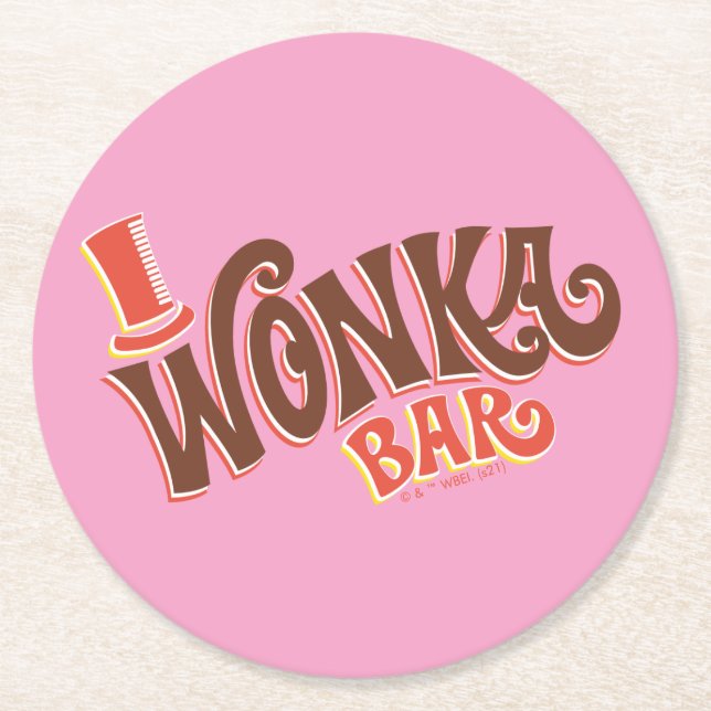 Wonka-Bar-Logo Runder Pappuntersetzer (Vorderseite)