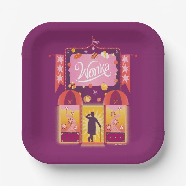 Wonka Candy Store Grafik Pappteller (Vorderseite)
