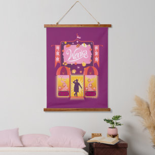 Wonka Candy Store Grafik Wandteppich Mit Holzrahmen
