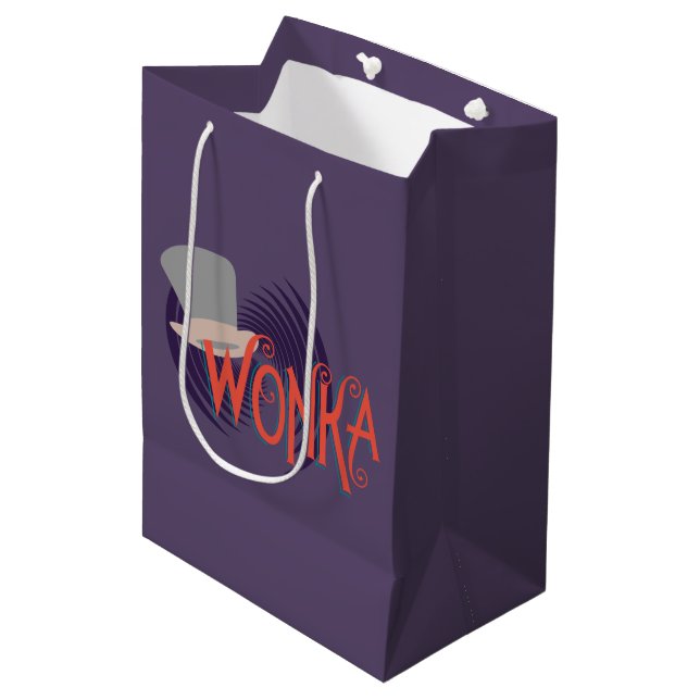Wonka Spiral Logo Mittlere Geschenktüte (Vorderseite Schrägansicht)