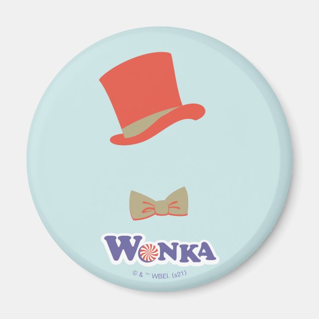 Wonka Top Hat & Bow Krawatte Magnet (Vorne)