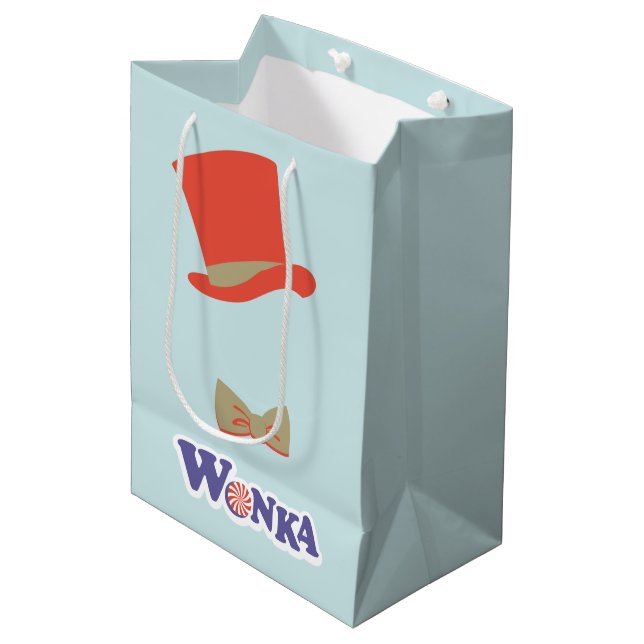 Wonka Top Hat & Bow Krawatte Mittlere Geschenktüte (Vorderseite Schrägansicht)
