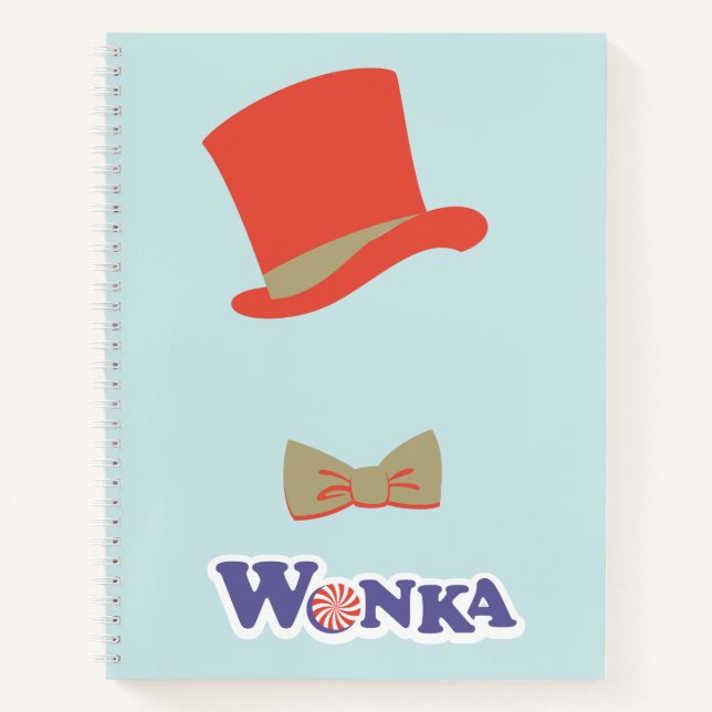 Wonka Top Hat & Bow Krawatte Notizbuch (Vorderseite)