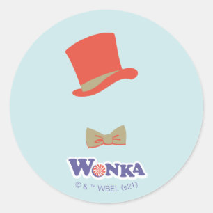 Wonka Top Hat & Bow Krawatte Runder Aufkleber