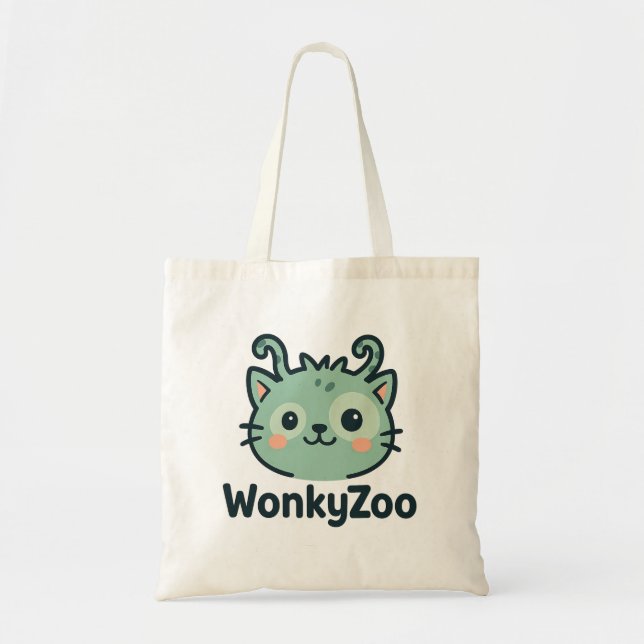 Wonky Cat Tasche | Große Tasche (Vorne)
