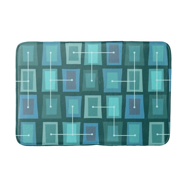 Wonky Doors Small Ocean Blue Badematte (Vorderseite)