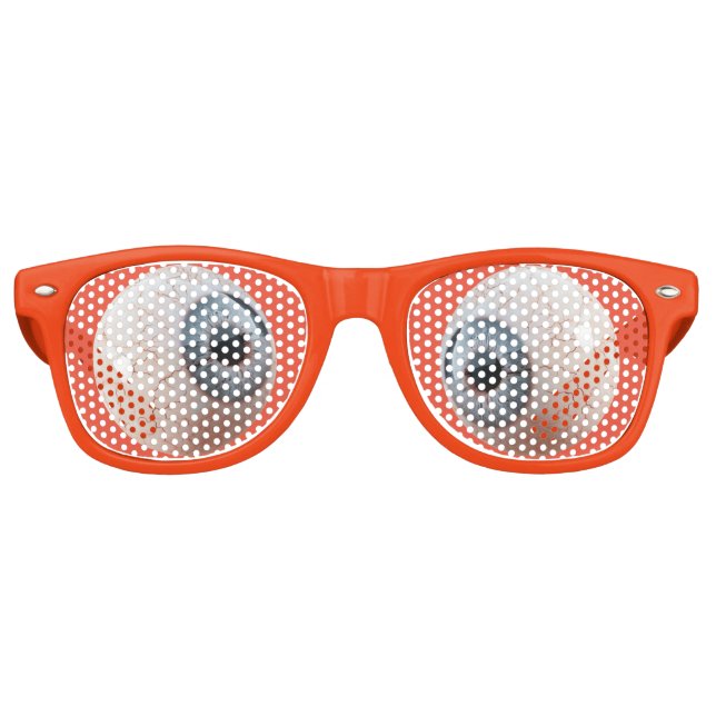 "Wonky Eyeballs" Orange Halloween Partybrille (Vorderseite)