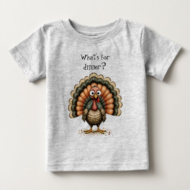Wonky Quirky Turkey What's For Dinner?  Baby T-shirt (Vorderseite)