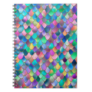 Wonky Rainbow Glitzer Metal Mermaid Scales Notizblock