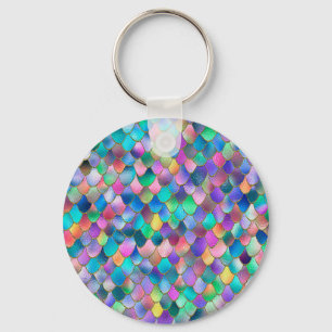 Wonky Rainbow Glitzer Metal Mermaid Scales Schlüsselanhänger