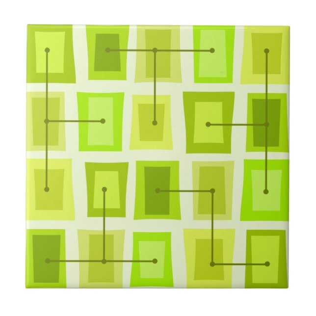 Wonky Türen Kleine Chartreuse Fliese (Vorderseite)