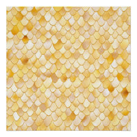 Wonky Watercolor Gold Glitzer Metal Mermaid Scales
