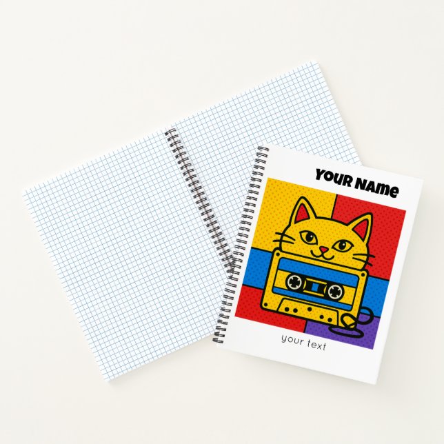 Wonky Zoo Catsette Spiral Notebook Notizbuch (Innenseite)