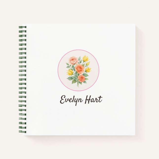 Wonky Zoo Floral Spiral Notizbuch (Vorderseite)